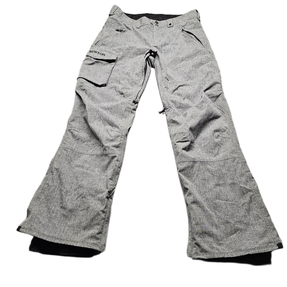 Burton DRYRIDE Snowboard Cargo Pants Mens LT Gray Heather Mesh Lined Waterproof